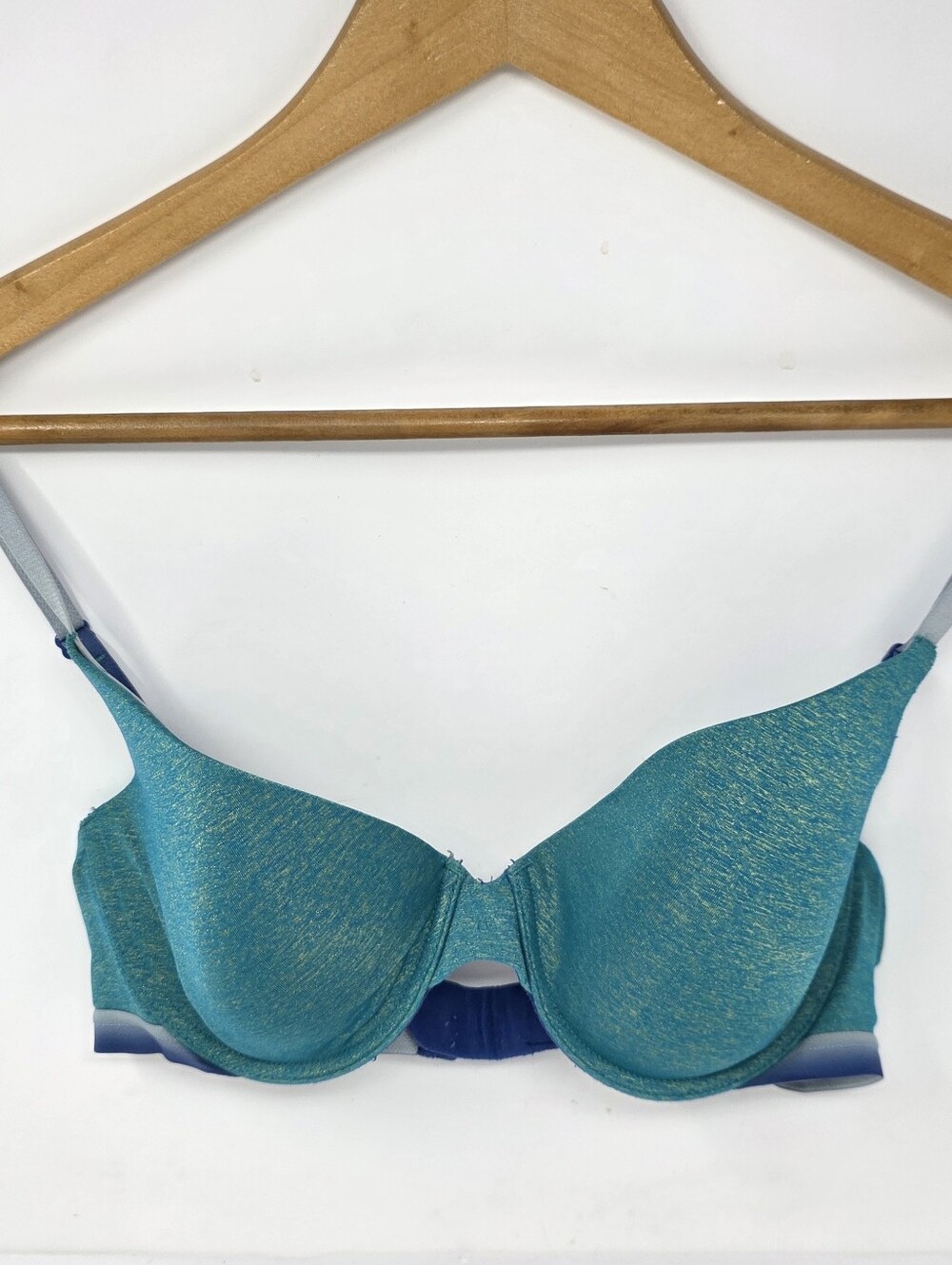 Victoria's Secret Uplift Semi Demi 34C Teal Blue Bra